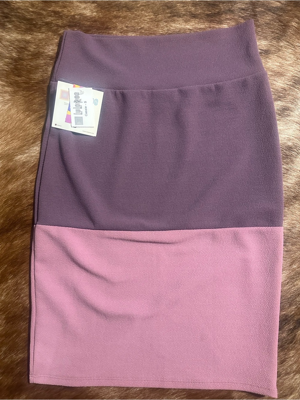 NWT LuLaRoe Two tone Purple Mauve Cassie Skirt Pencil Skirt Size S